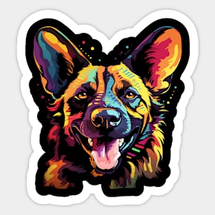 African Wild Dog Happiness Sticker